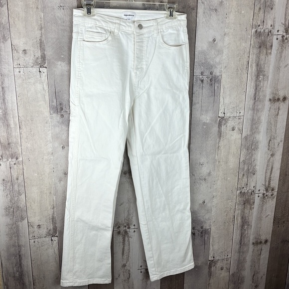 Superdown white button fly straight leg jeans size 27 - Picture 1 of 6